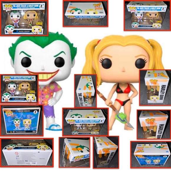 Funko Pop! The Joker (Beach) & Harley 2-Pack Hot Topic Exclusive {DAMAGED BOX}